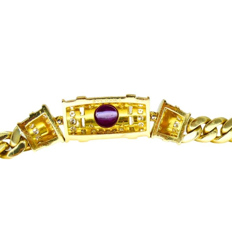Vintage Bvlgari Bulgari Ruby Diamond Jewelry Set 18k Gold Estate Jewelry - 15