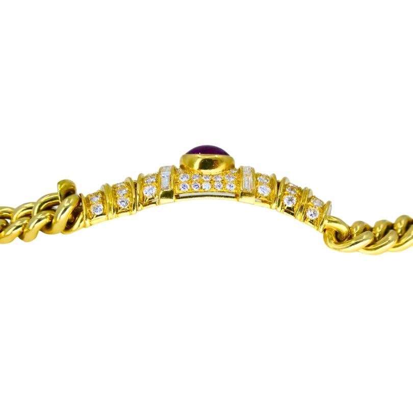 Vintage Bvlgari Bulgari Ruby Diamond Jewelry Set 18k Gold Estate Jewelry - 16