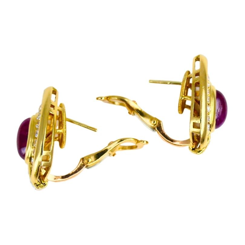 Vintage Bvlgari Bulgari Ruby Diamond Jewelry Set 18k Gold Estate Jewelry - 4