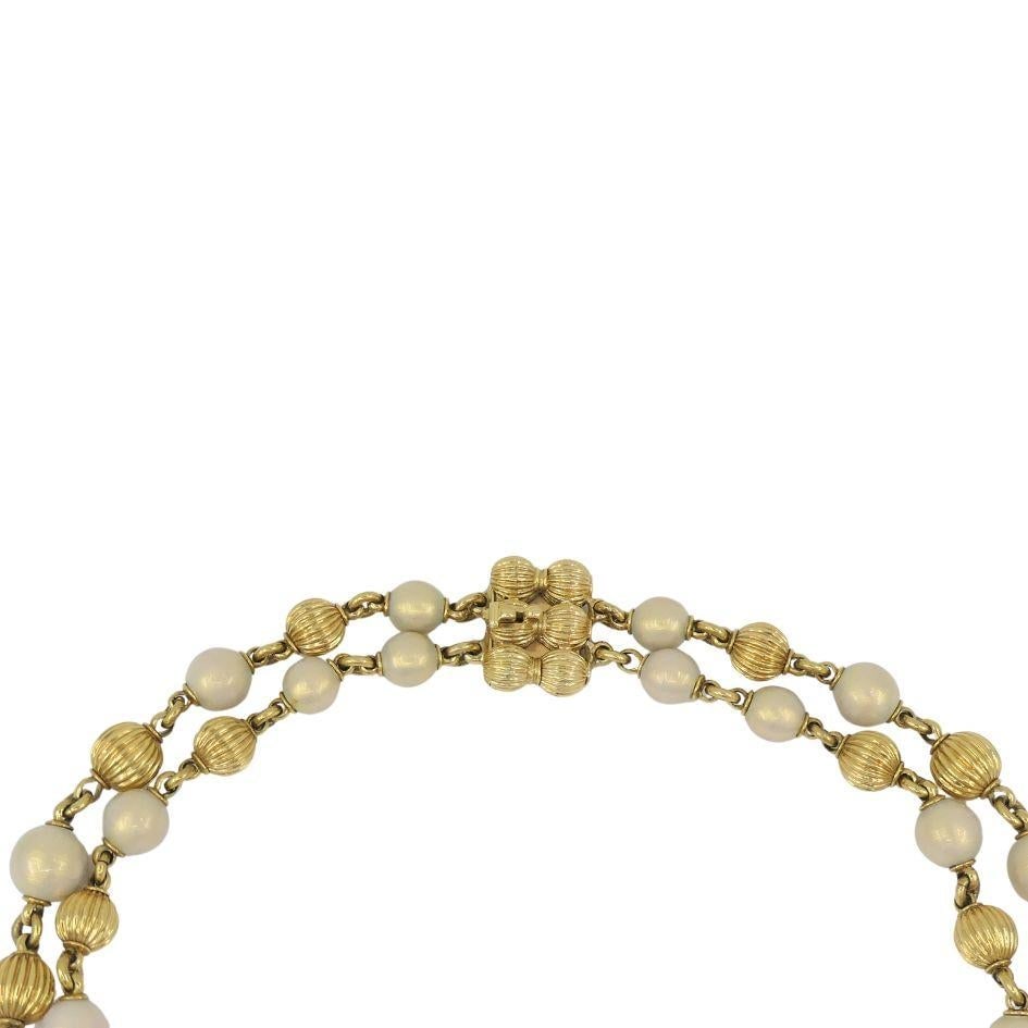 Vintage Tiffany & Co. 18k Gold Enamel Beaded Necklace - 17