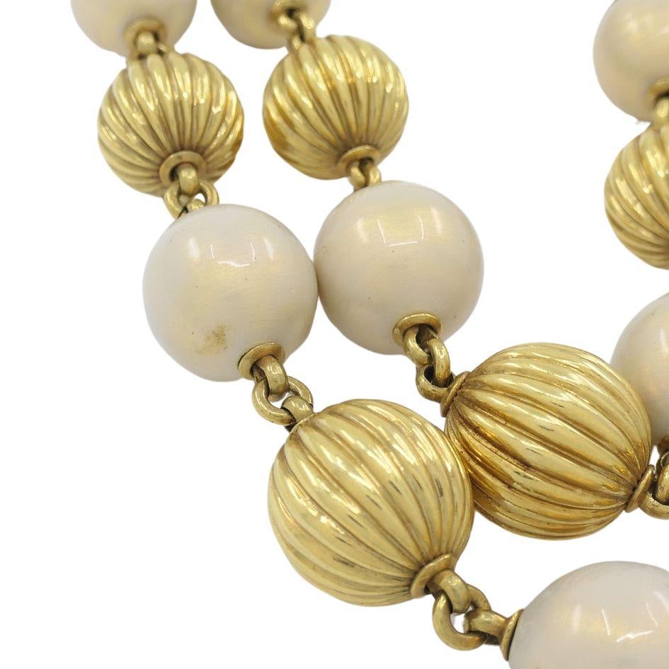 Vintage Tiffany & Co. 18k Gold Enamel Beaded Necklace - 2