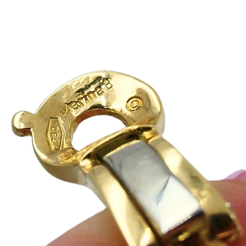 Marina B 18k Gold Topaz Onyx & Diamond Clip-On Earrings - 3