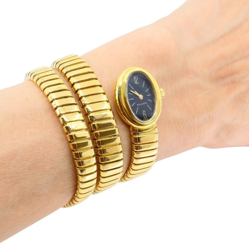 Bvlgari Bulgari Tubogas Gold Watch Oval Rare - 5