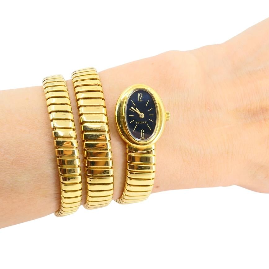 Bvlgari Bulgari Tubogas Gold Watch Oval Rare - 6