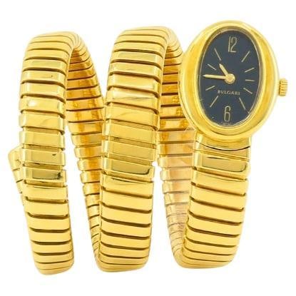 Bvlgari Bulgari Tubogas Gold Watch Oval Rare - 7
