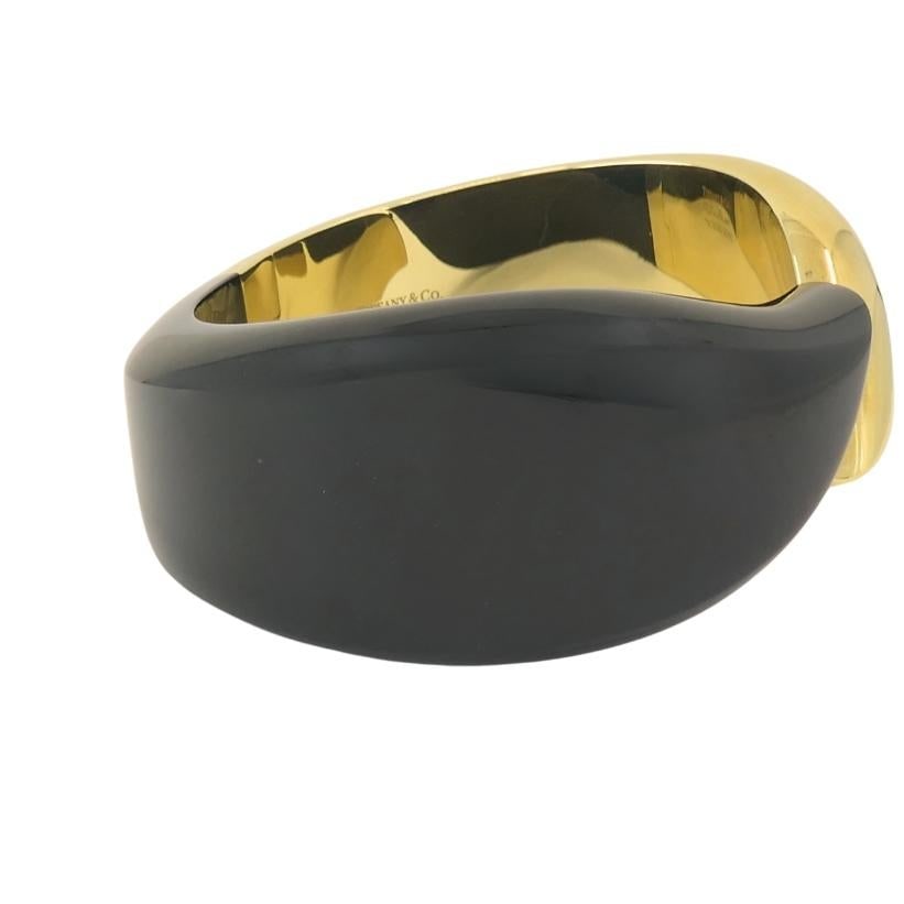 Elsa Peretti for Tiffany & Co. Cuff Bracelet Black Jade 18k Gold - 13