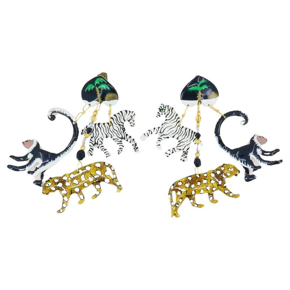 1990 Lunch At The Ritz Carte Du Jour African Animal Gold Silver Clip Earrings: About the Item Lunch At The Ritz Carte Du Jour, East African Edition. All entrees are proudly prepared exclusively for you, by hand, in the United States. Entrees include: • 14 Kt. gold posts