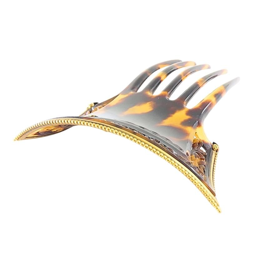 Victorian Faux Tortoiseshell 14k Gold Haircomb - 4