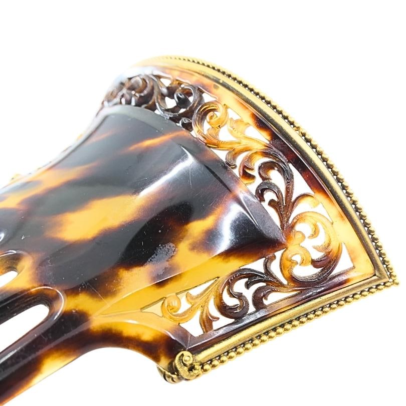 Victorian Faux Tortoiseshell 14k Gold Haircomb - 5