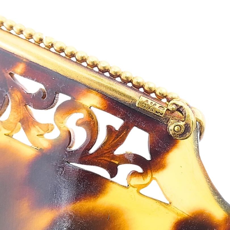Victorian Faux Tortoiseshell 14k Gold Haircomb - 6