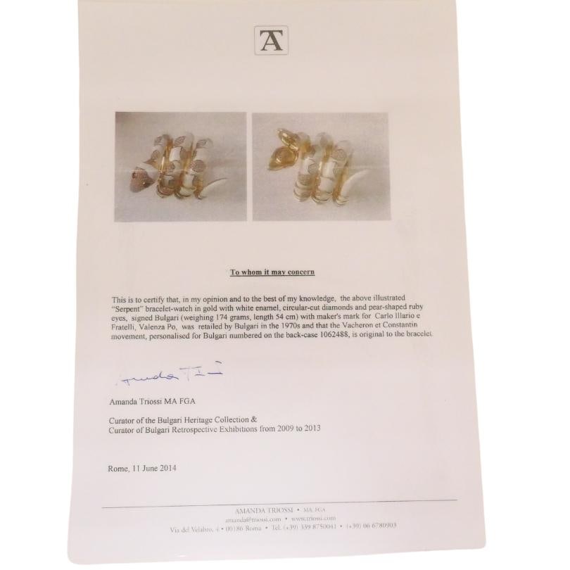 Bvlgari Bulgari Rare Serpenti Watch 18k Gold White Enamel Gemstones - 6