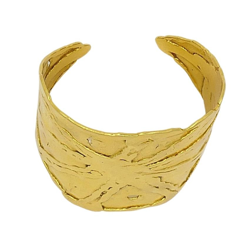 Jean Mahie 22k Gold Wide Cuff Bracelet - 4