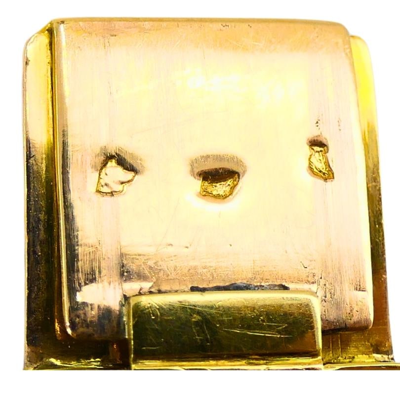 Boucheron Buckle Bangle Bracelet 18k Gold Diamond Platinum French Estate Jewelry - 5