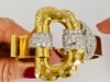 Boucheron Buckle Bangle Bracelet 18k Gold Diamond Platinum French Estate Jewelry - 8