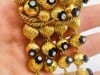 Onyx Gold Bead Brooch 18k Retro Jewelry Signed OSL - 8