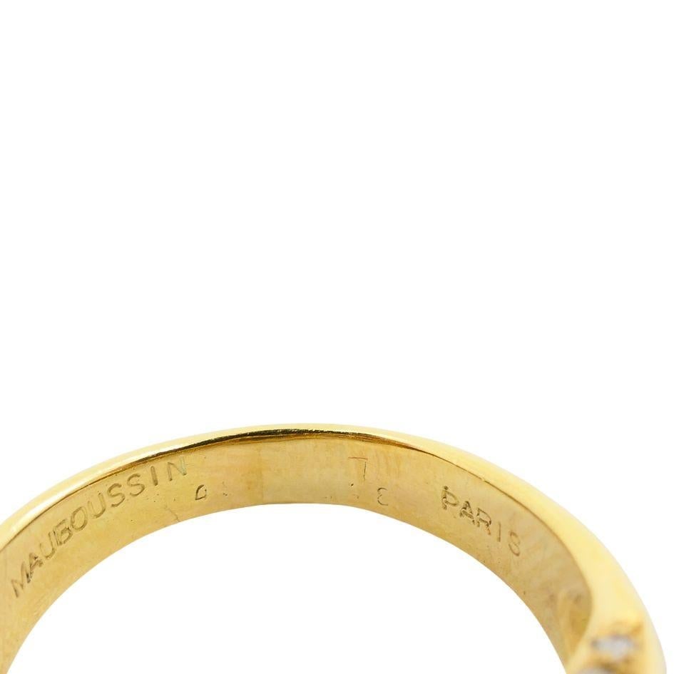 Vintage Mauboussin 18k Gold Sugarloaf Tourmaline Diamond Ring - 18