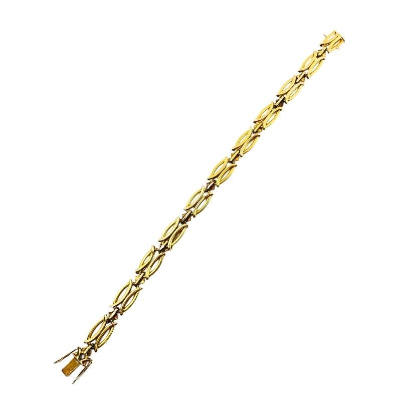 Vintage Two-Tone 14k Gold Link Bracelet - 14