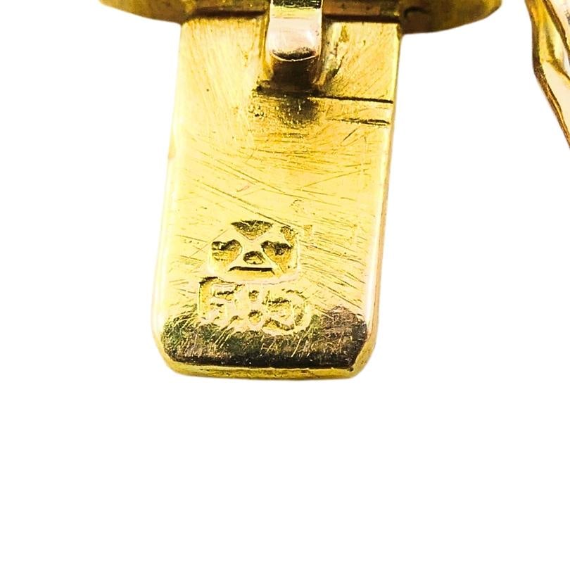 Vintage Two-Tone 14k Gold Link Bracelet - 15