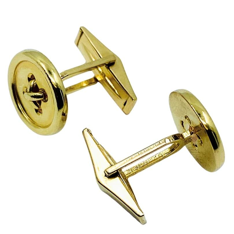 Tiffany & Co. Cufflinks 14k Gold Button - 9