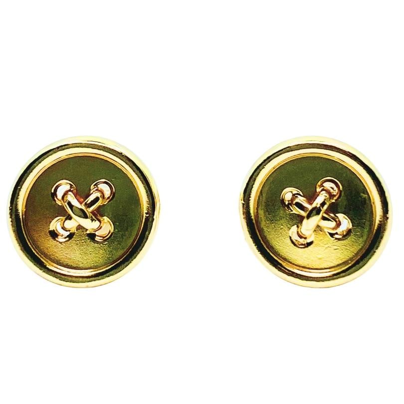Tiffany & Co. Cufflinks 14k Gold Button - 18