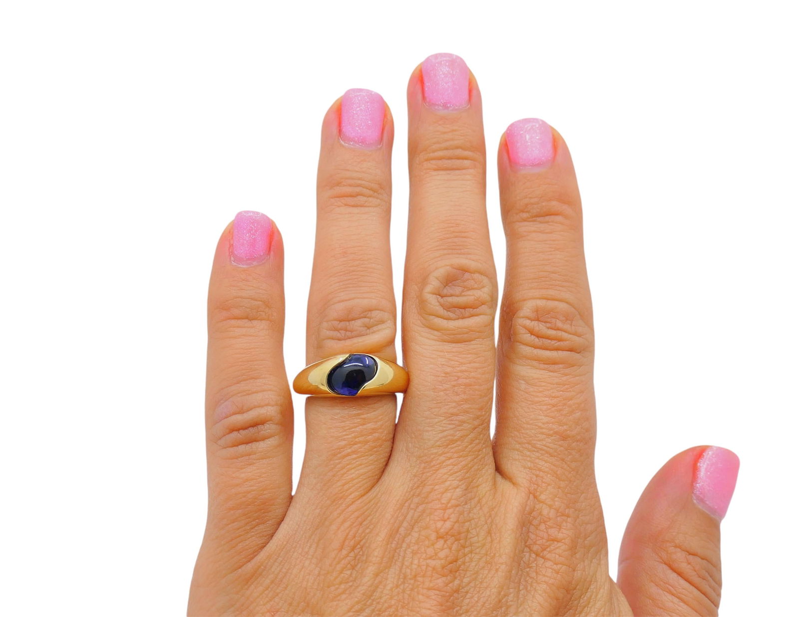 Chaumet Ring Blue Iolite 18k Gold Band - 9