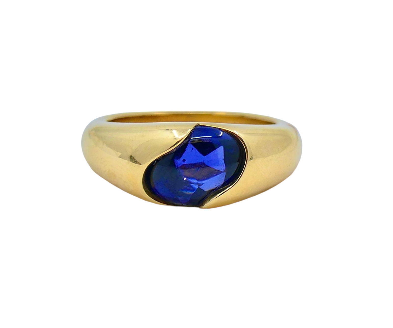 Chaumet Ring Blue Iolite 18k Gold Band - 11