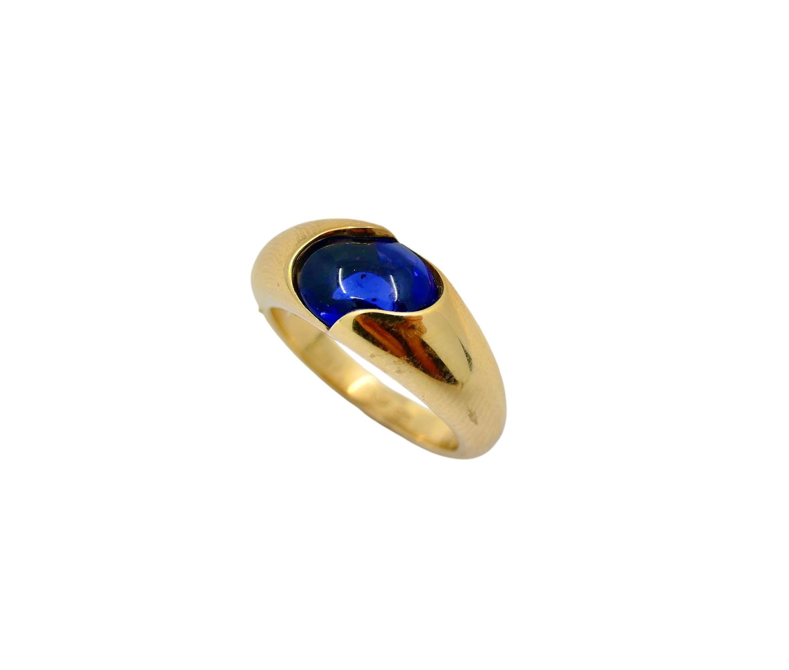 Chaumet Ring Blue Iolite 18k Gold Band - 16