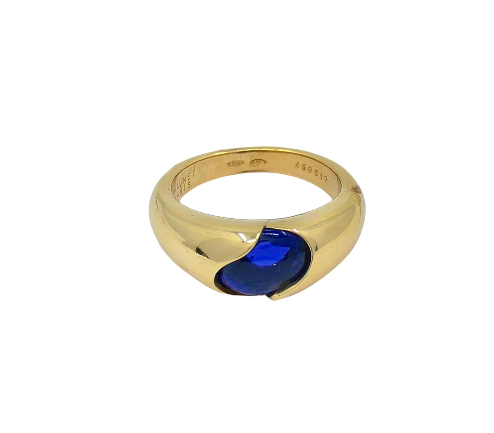 Chaumet Ring Blue Iolite 18k Gold Band - 2
