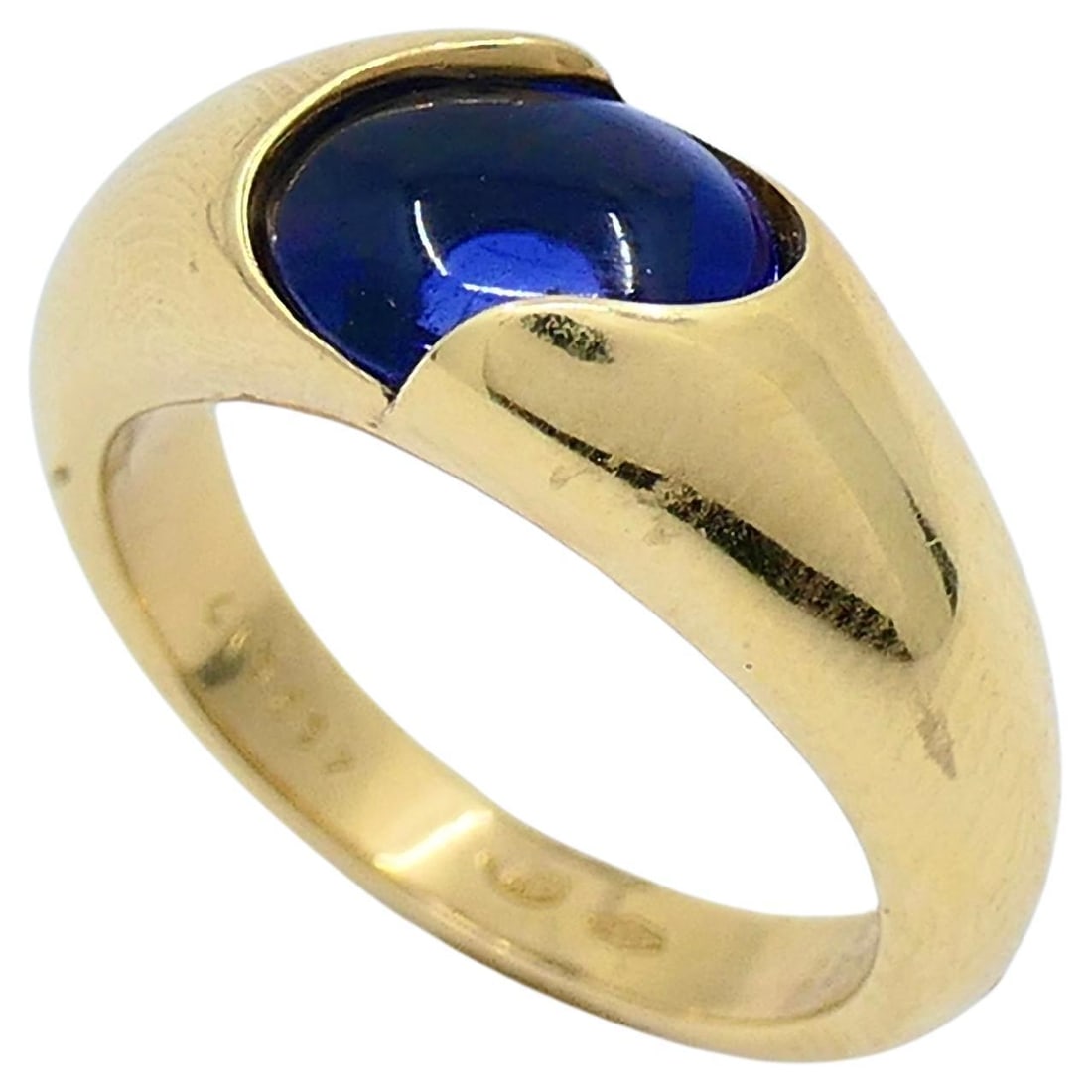 Chaumet Ring Blue Iolite 18k Gold Band - 7
