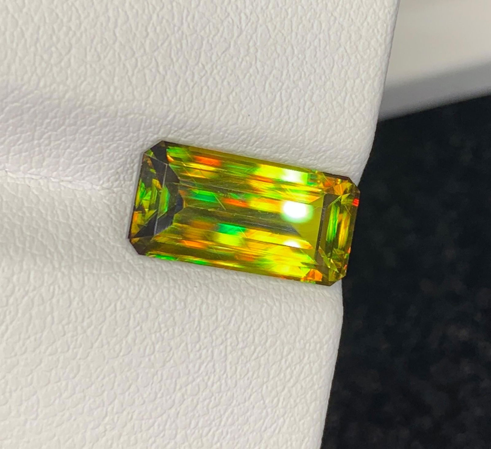 Natural Lustrous Sphene Gemstone: Multi Color Emerald Cut, 4.46 Carat - 4