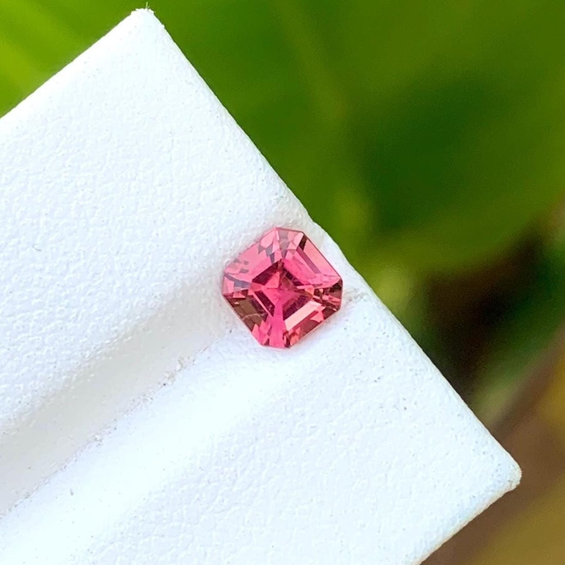 Jewelry Size Hot Pink Tourmaline Gemstone Asscher Cut From Afghanistan - 0.760 Ct - 2