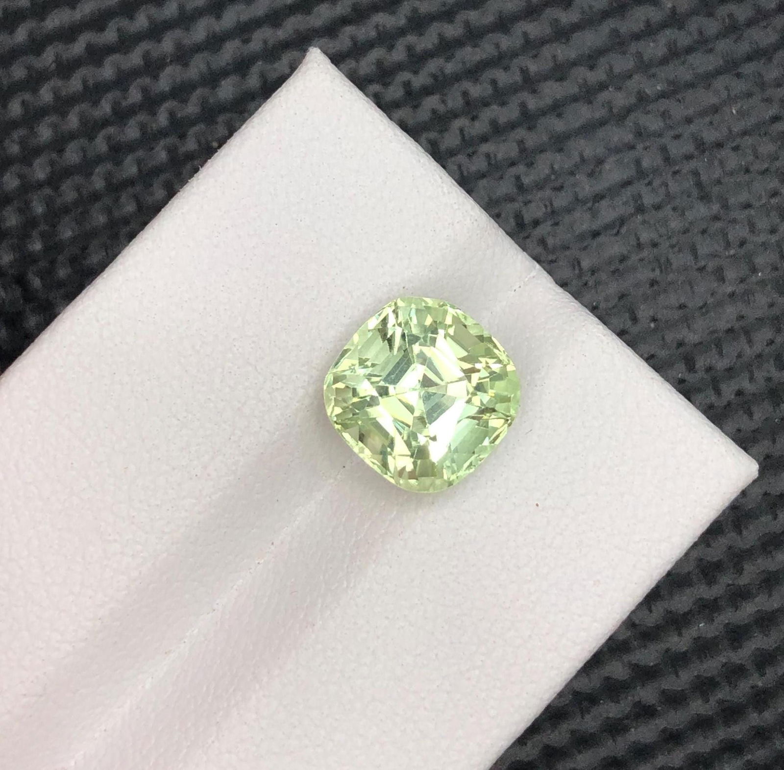 Pear Green Tourmaline Gemstone: 4.12 Carat Cushion Cut, Afghanistan Stone - 2