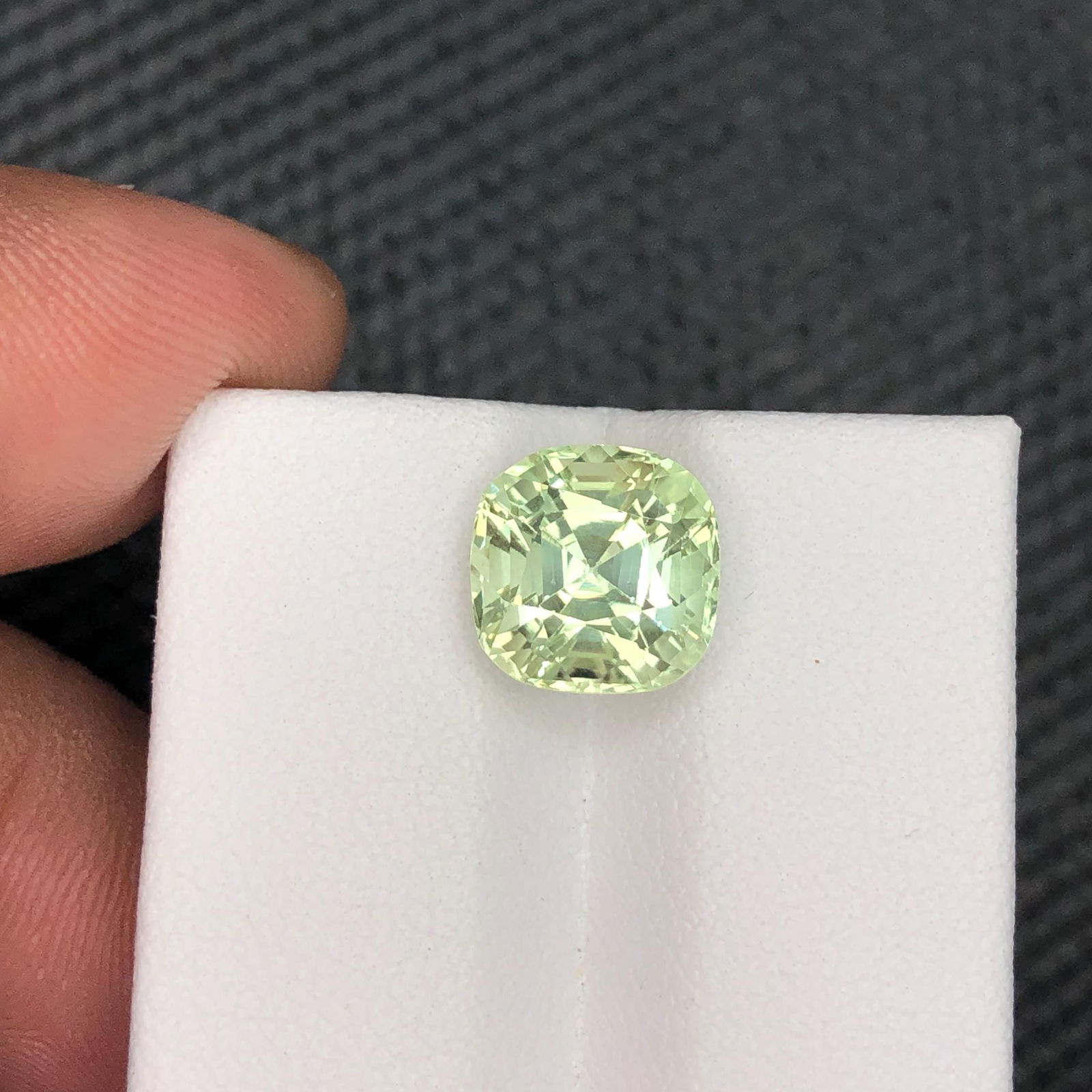 Pear Green Tourmaline Gemstone: 4.12 Carat Cushion Cut, Afghanistan Stone - 3