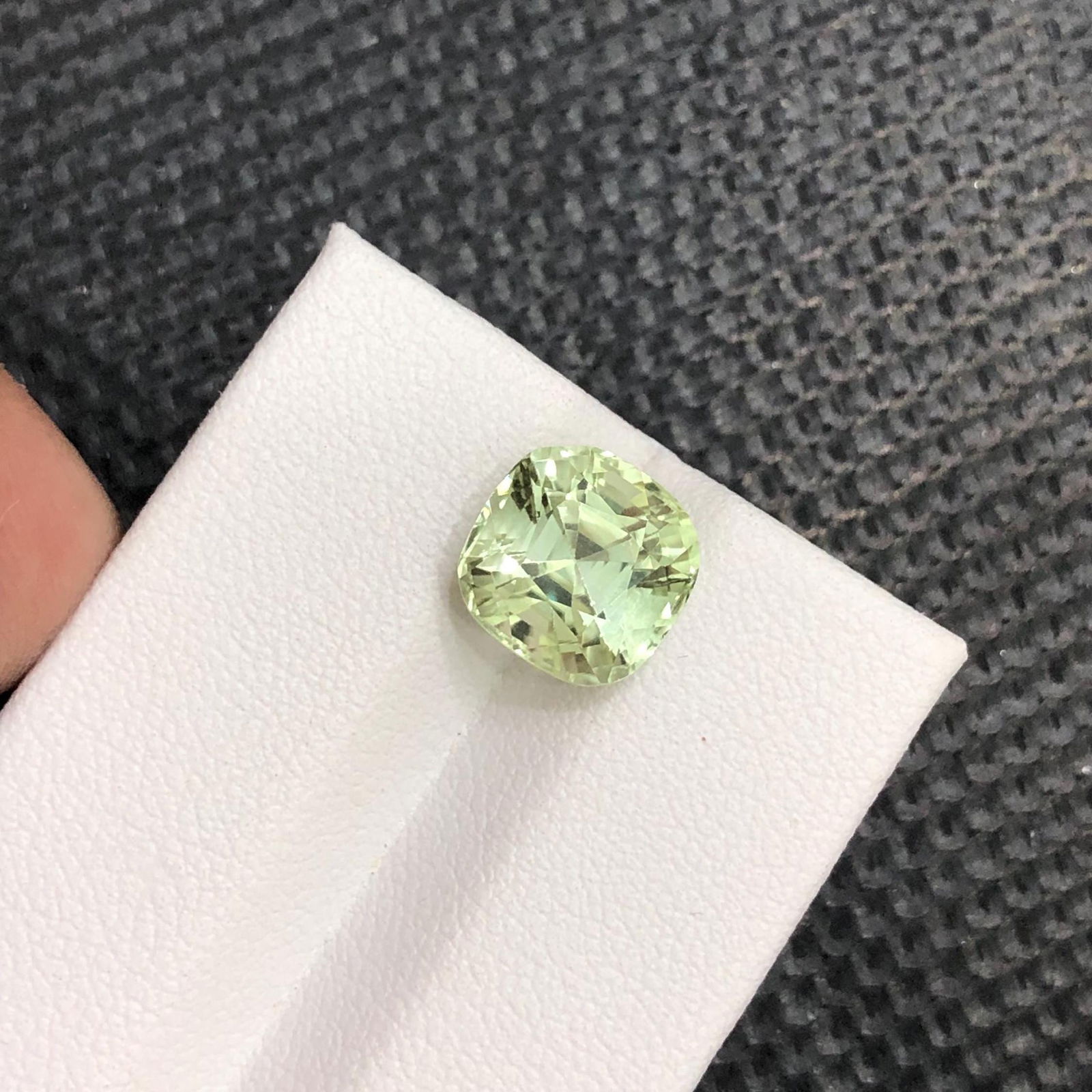 Pear Green Tourmaline Gemstone: 4.12 Carat Cushion Cut, Afghanistan Stone - 5