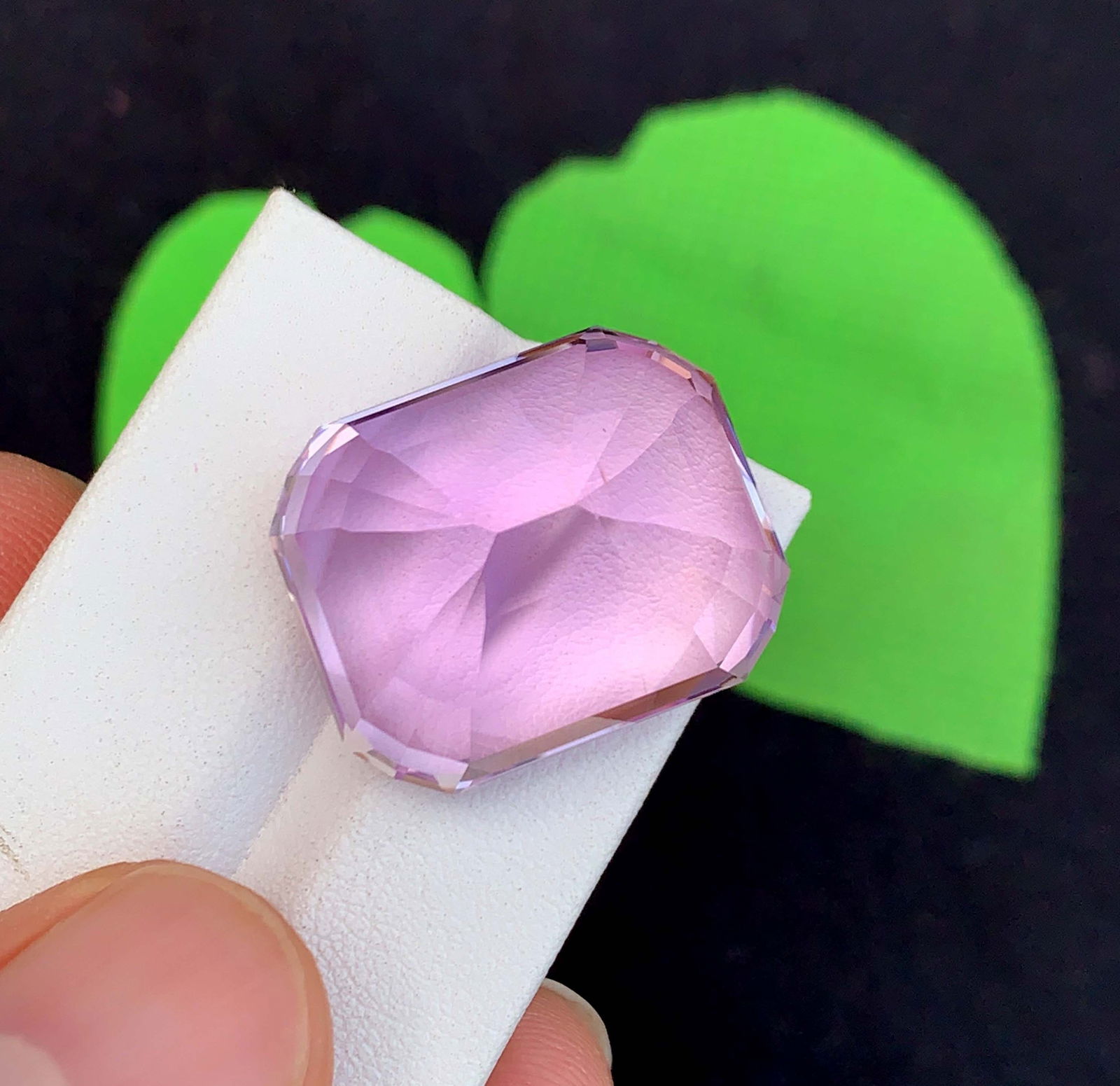 Pink Kunzite Gemstone: 59.10 Carat Faceted Emerald Cut, November Birthstone: Title:Pink Kunzite Gemstone: 59.10 Carat Faceted Emerald Cut, November BirthstoneDescription:Materials: Gemstone: Kunzite Carat weight: 59.10 Natural Pink Kunzite Gemstone, Faceted Fancy Emerald