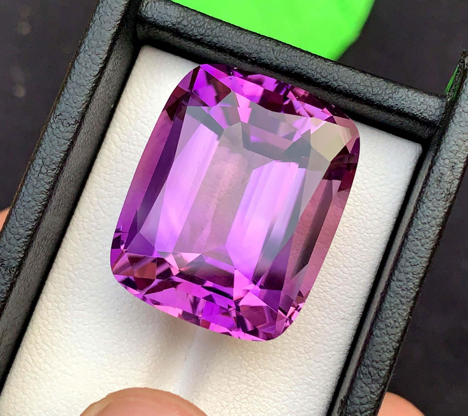 Natural Pinkish Purple Amethyst Gemstone: 47.60 Carat Cushion Cut - 4