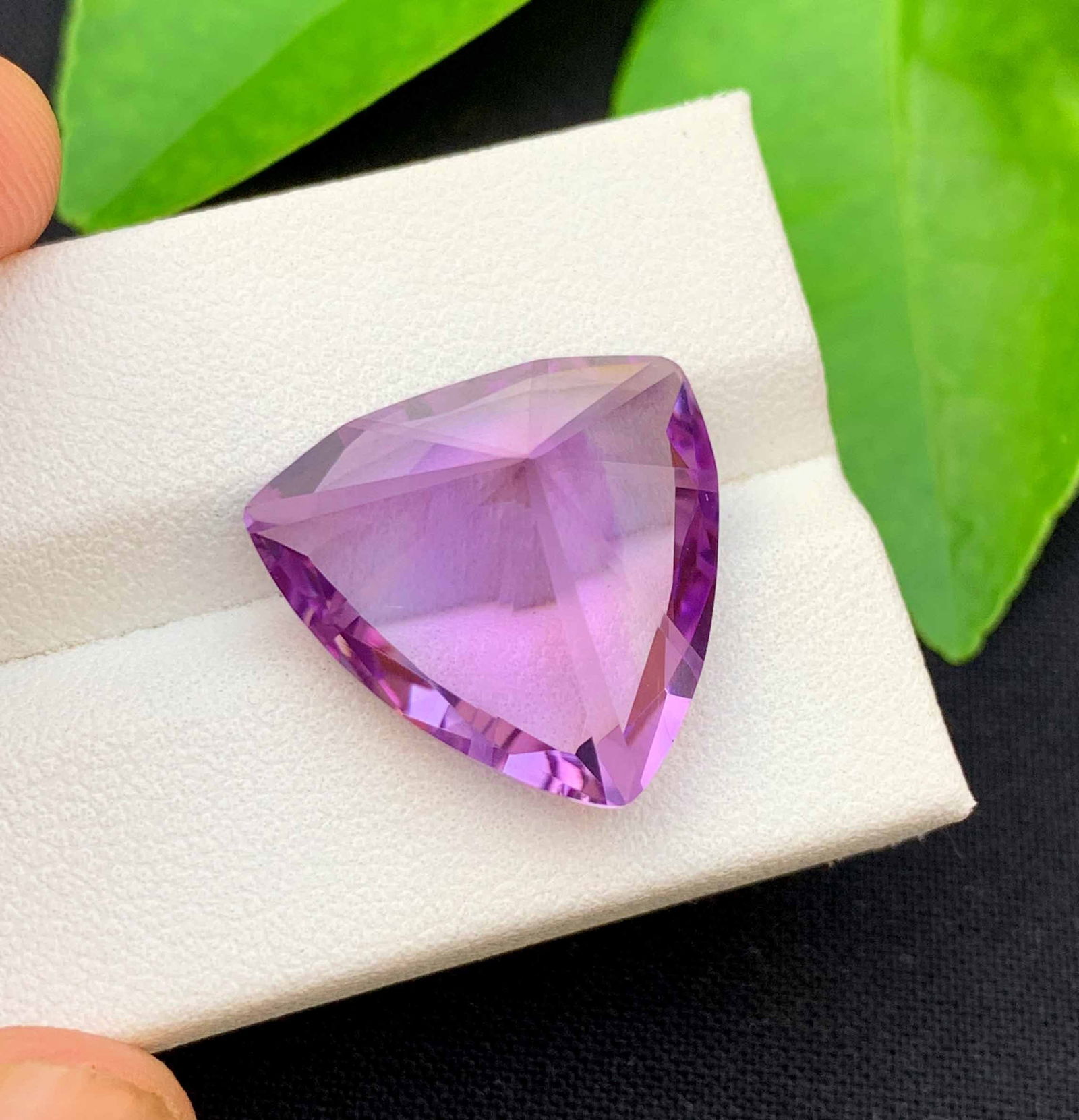 Trillion Cut Amethyst Gemstone: 17.65 Carat February Birthstone - 3