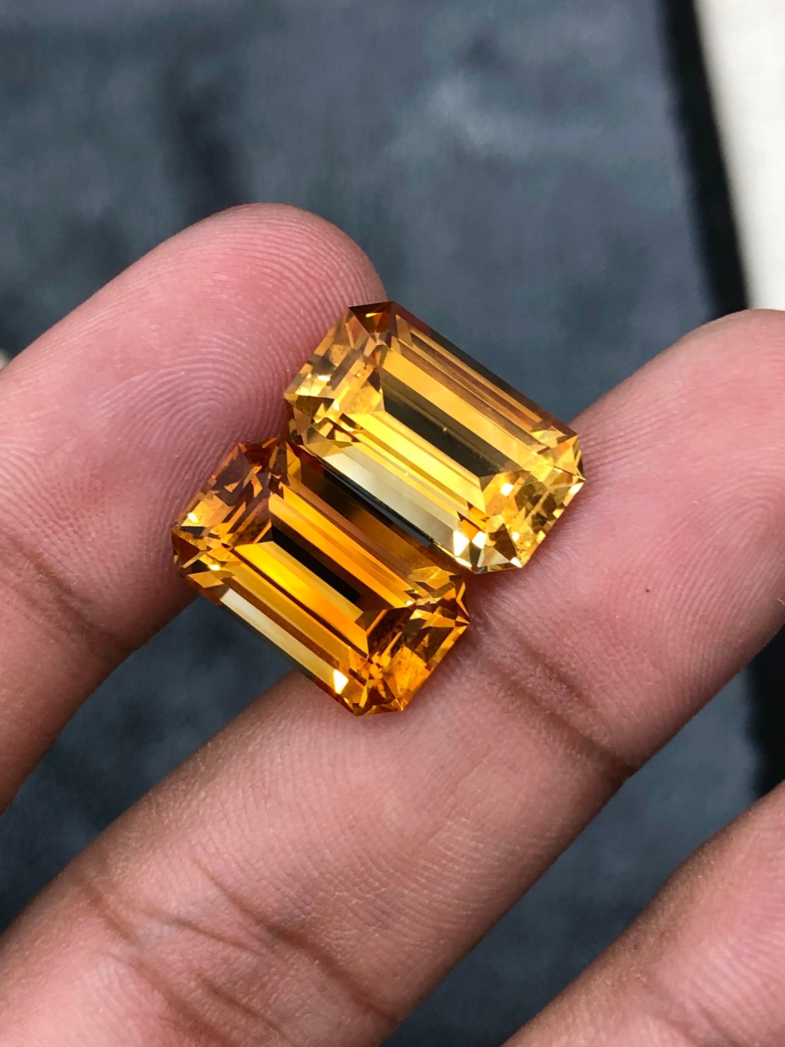 16.505 Carats Madeira Citrine Pair - 2