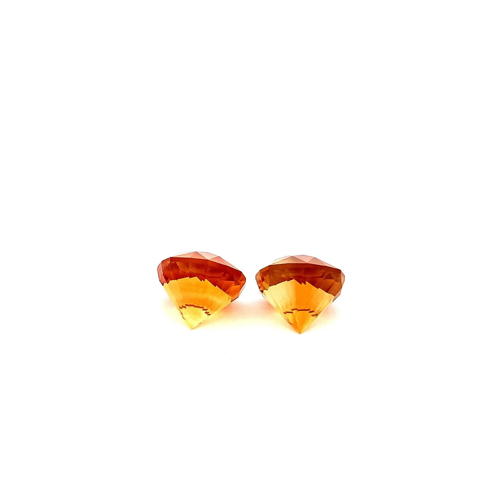 Earrings Size Pair Yellowish Orange Citrine Fancy Cut Gemstone - 12.790 Carat - 2