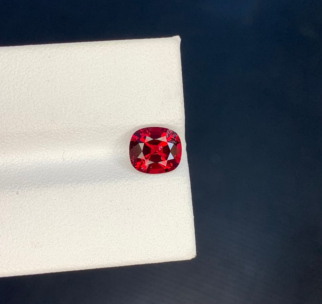 1.70 Carat Natural Unheated Pigeon Blood Burma Spinel Cushion Cut Gemstone - 2