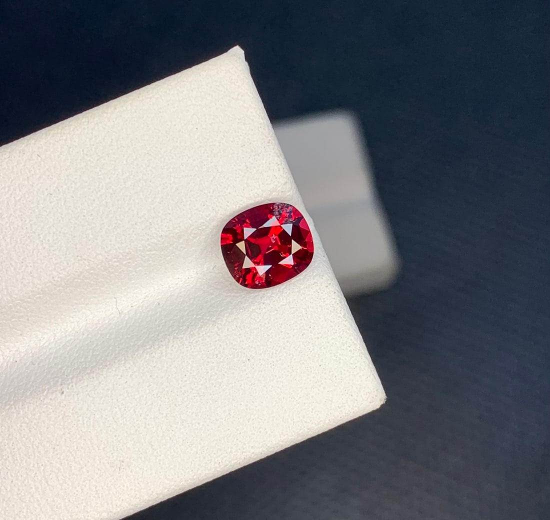 1.70 Carat Natural Unheated Pigeon Blood Burma Spinel Cushion Cut Gemstone - 5