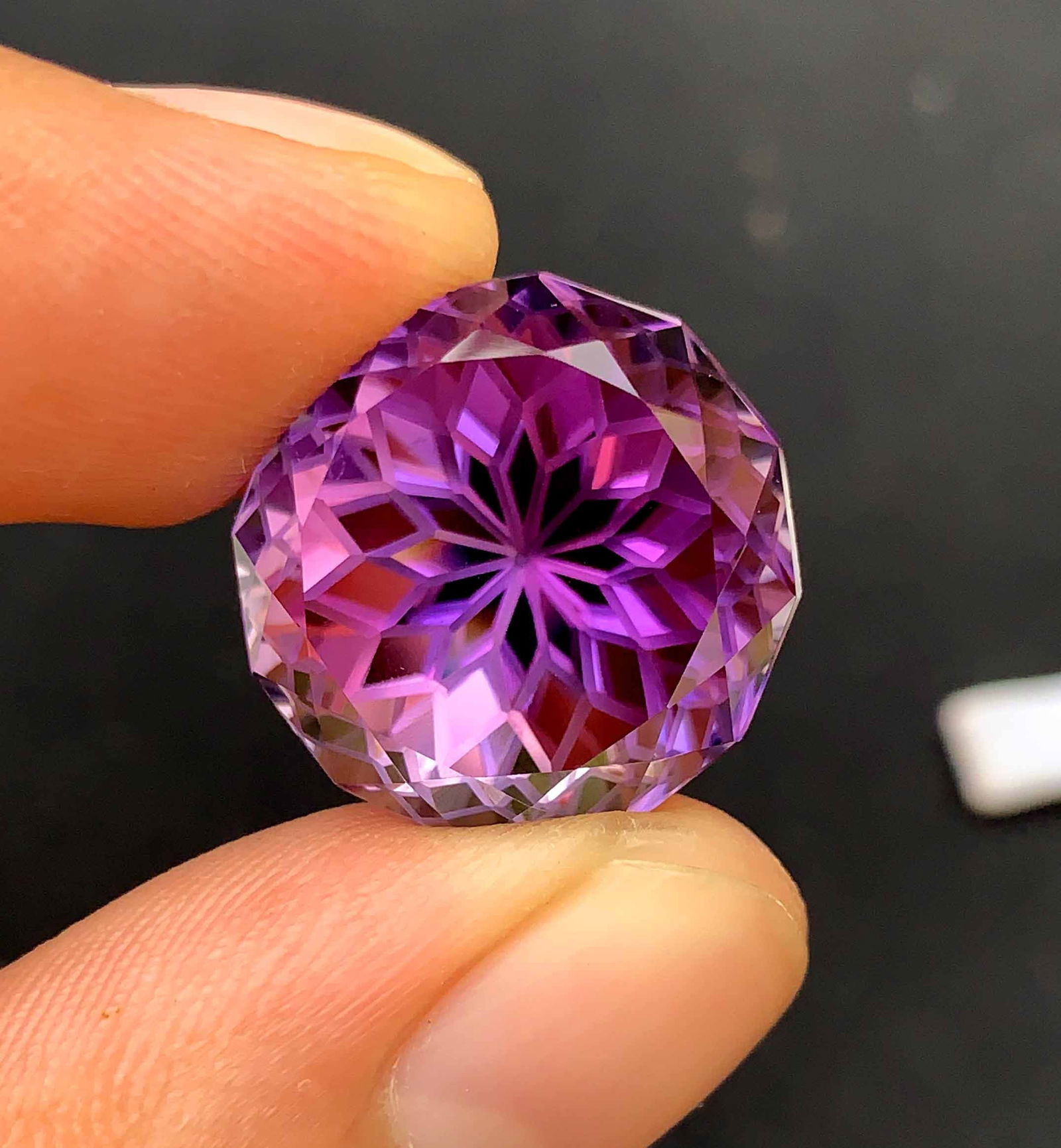 Flower Cut Amethyst Gemstone: Natural February Birthstone, 28.55 Carats: Title:Flower Cut Amethyst Gemstone: Natural February Birthstone, 28.55 Carats Description:Materials: Gemstone: Amethyst Carat weight: 28.55 Natural Amethyst Gemstone, Precision Flower Cut Amethyst Gem