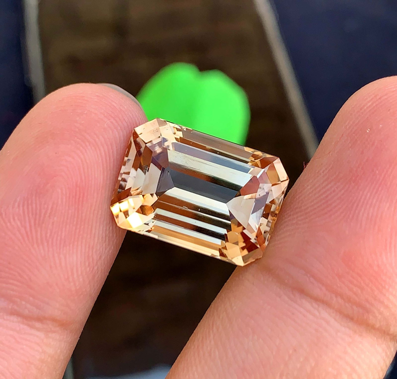 Natural Golden Imperial Topaz Gemstone: Emerald Cut, 20.50 Carats: Title:Natural Golden Imperial Topaz Gemstone: Emerald Cut, 20.50 CaratsDescription:Materials: Gemstone: Topaz Carat weight: 20.50 Natural Imperial Topaz Gemstone, Golden Color Faceted Emerald Cut
