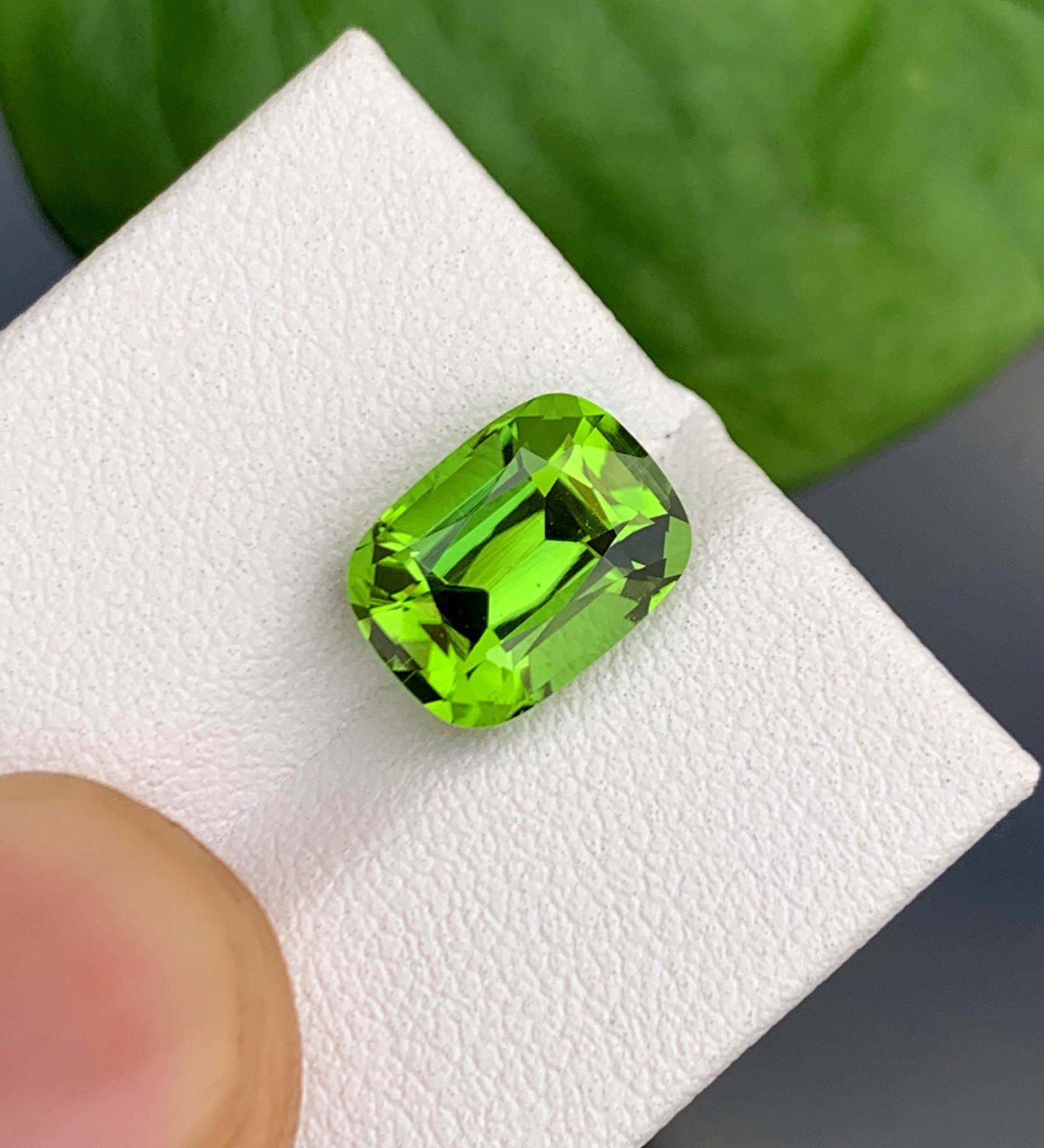 Natural Green Peridot Gemstone: Cushion Cut, August Birthstone, Pakistan Origin - 3