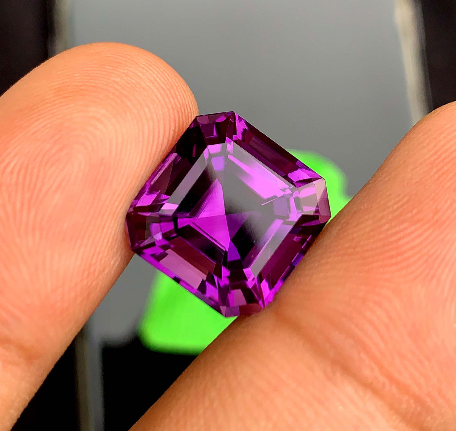 Natural Pinkish Purple Amethyst Gemstone: 12 Carat Asscher Cut, February Birthstone - 2