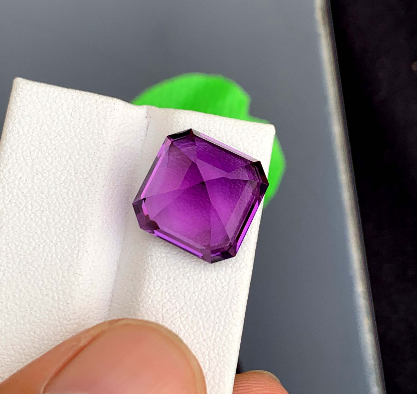Natural Pinkish Purple Amethyst Gemstone: 12 Carat Asscher Cut, February Birthstone - 3