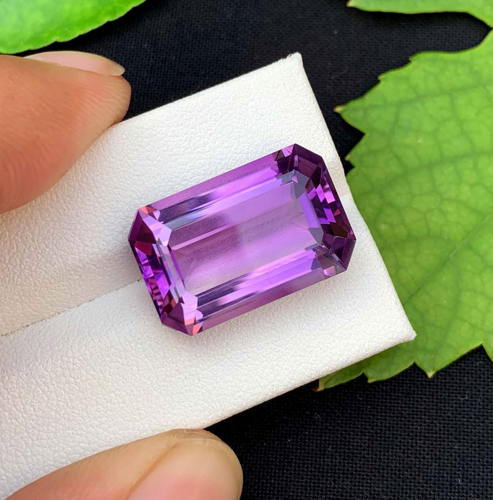 Emerald Cut Amethyst Gemstone: Natural February Birthstone, 19.30 Carats - 3