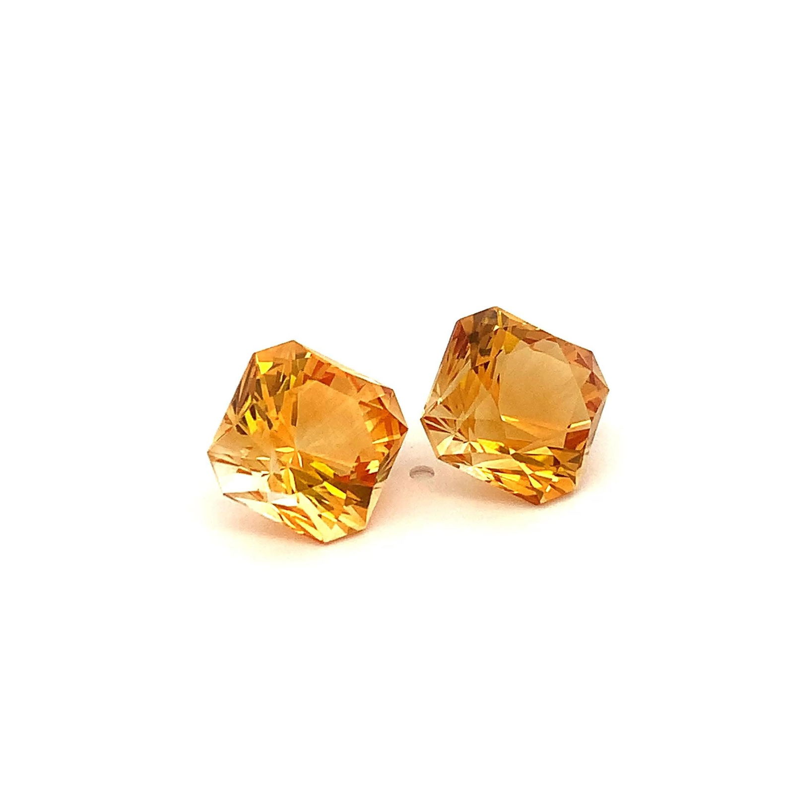 Pair Citrine Fancy Asscher Cut Gemstone For Earrings - 12.45 Carat: Title:Pair Citrine Fancy Asscher Cut Gemstone For Earrings - 12.45 CaratDescription:Materials: Gemstone: Citrine Carat weight: 12.45 Radiating warmth and brilliance, this exquisite pair of natural