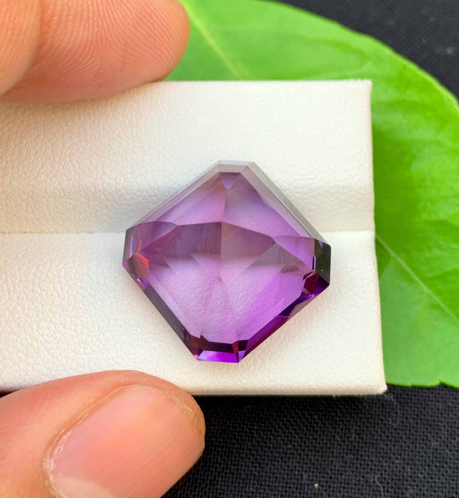 Natural Asscher Cut Amethyst Gemstone: February Birthstone, 24.70 Carats - 2