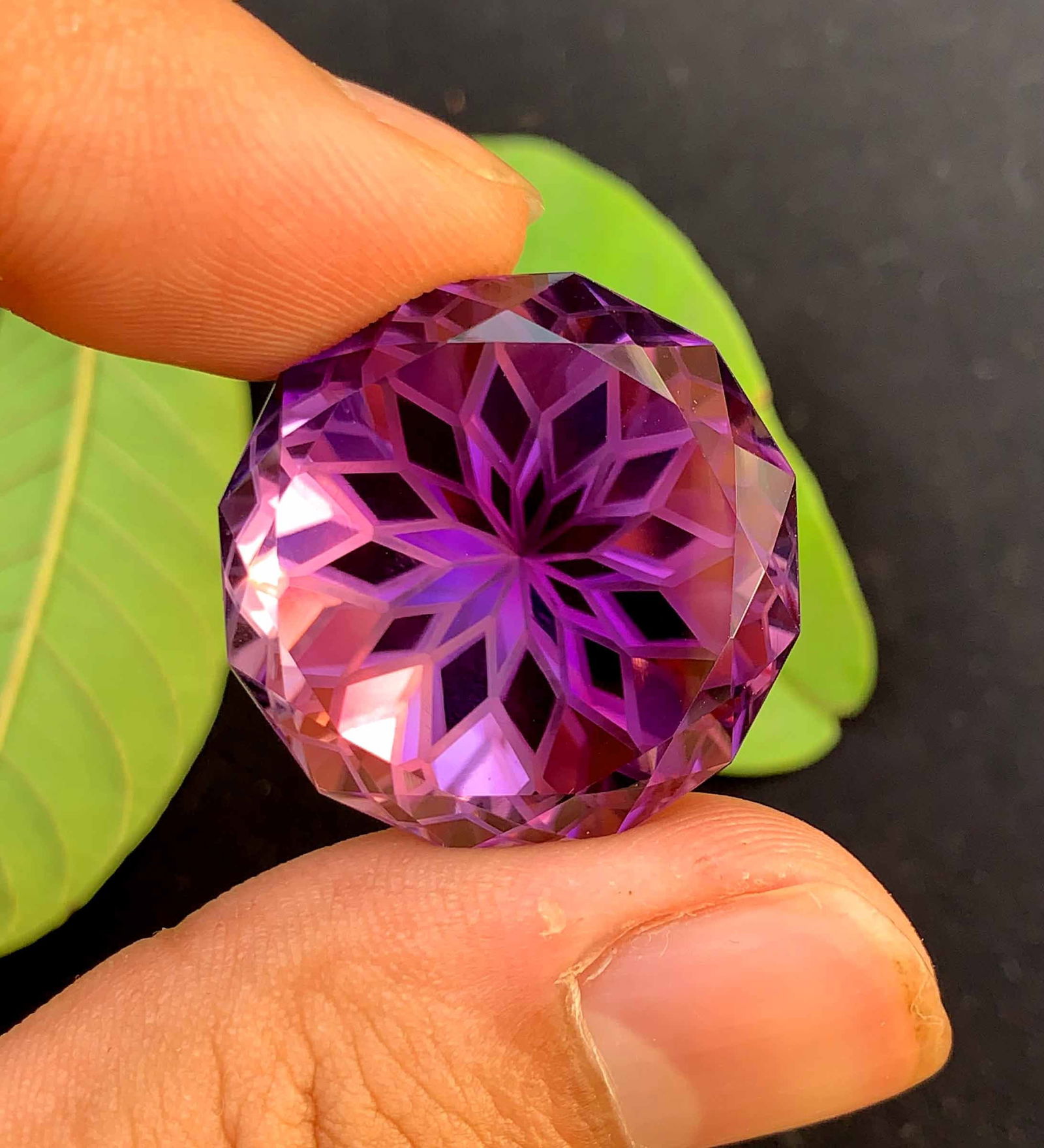 Flower Cut Amethyst Gemstone: 61.25 Carats, February Birthstone - 3